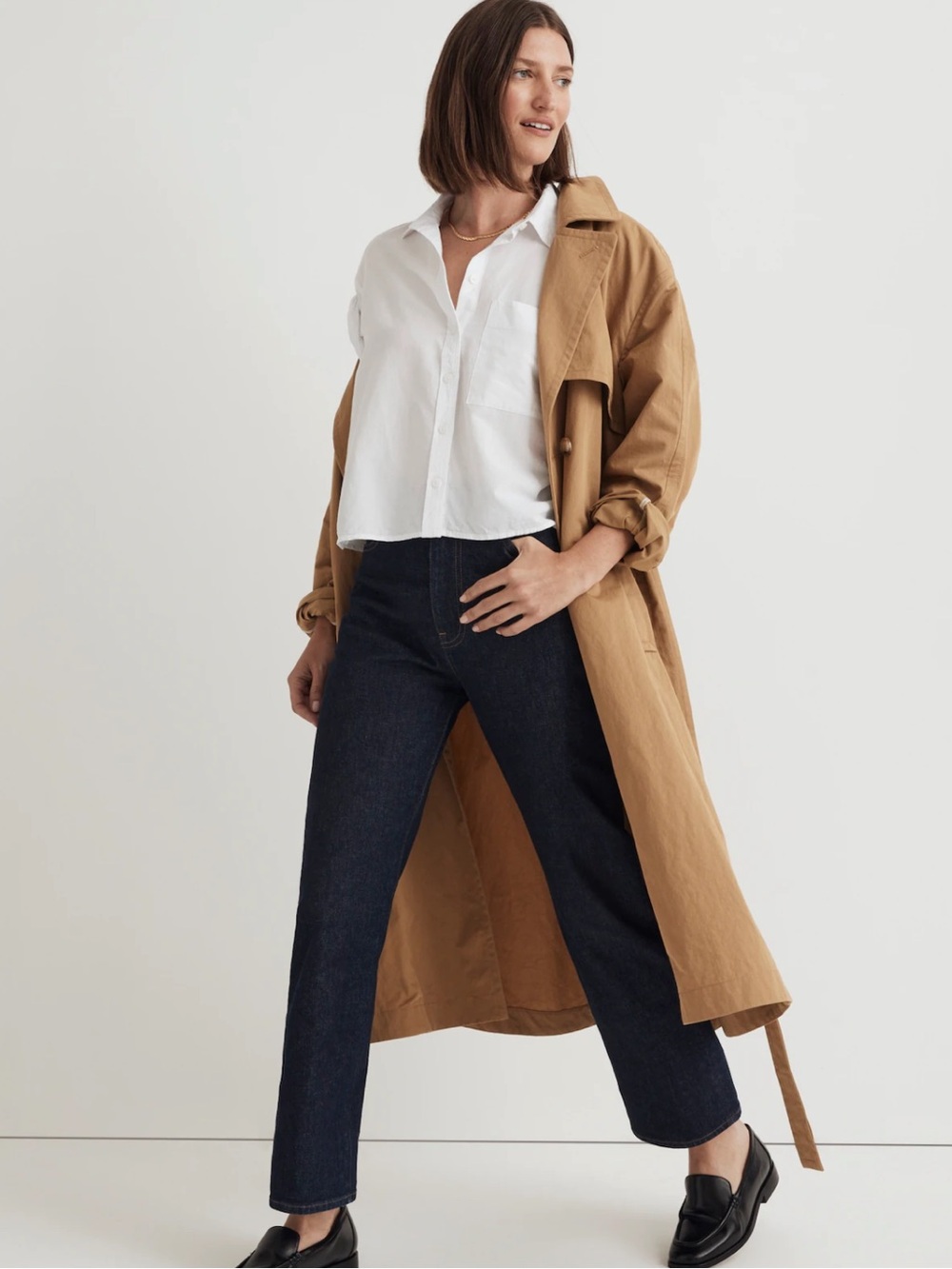 Madewell Cropped Utility Button Up Shirt in Eyelet White!